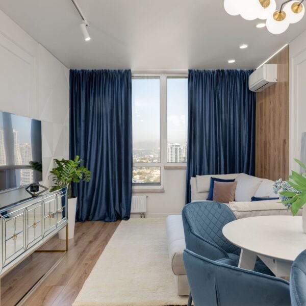 Royal Blue Blackout Curtains - 5ft (Pair)