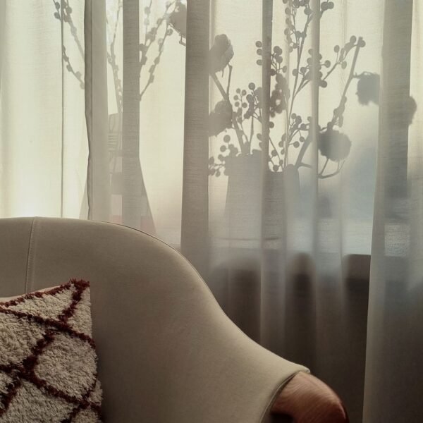 Dusty Pink Sheer Curtains – 5ft (Pair)